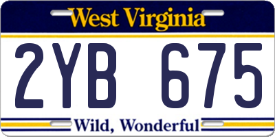 WV license plate 2YB675