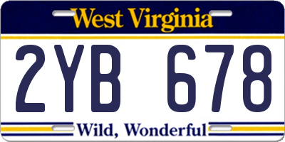 WV license plate 2YB678