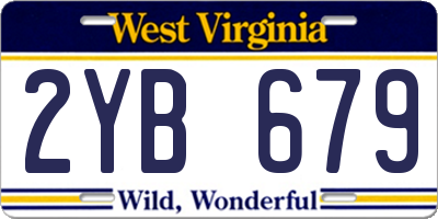 WV license plate 2YB679