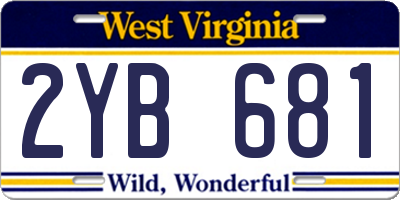 WV license plate 2YB681