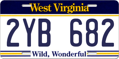 WV license plate 2YB682