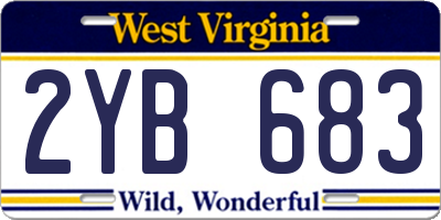 WV license plate 2YB683