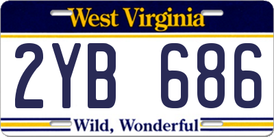 WV license plate 2YB686
