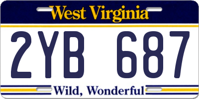 WV license plate 2YB687