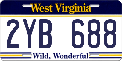 WV license plate 2YB688