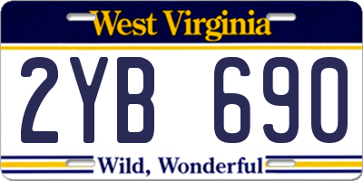 WV license plate 2YB690