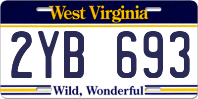 WV license plate 2YB693