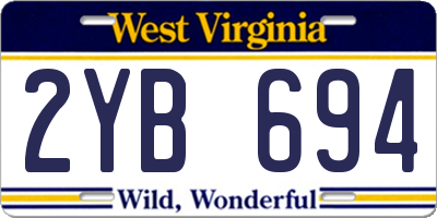 WV license plate 2YB694
