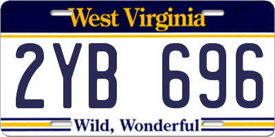 WV license plate 2YB696