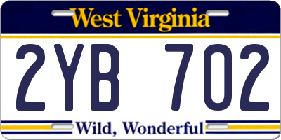 WV license plate 2YB702