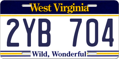 WV license plate 2YB704
