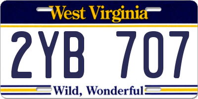 WV license plate 2YB707