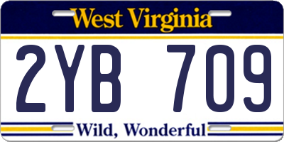 WV license plate 2YB709