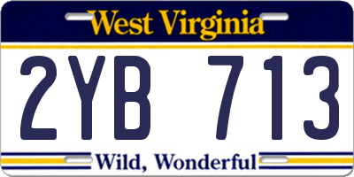 WV license plate 2YB713