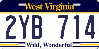 WV license plate 2YB714