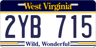 WV license plate 2YB715