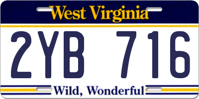 WV license plate 2YB716