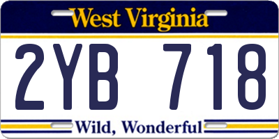 WV license plate 2YB718