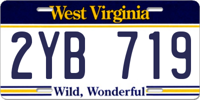 WV license plate 2YB719