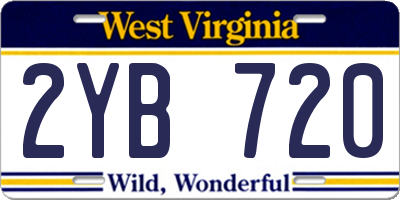 WV license plate 2YB720