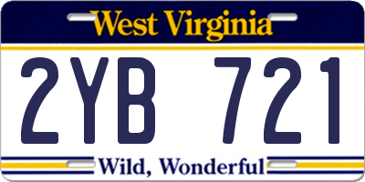 WV license plate 2YB721