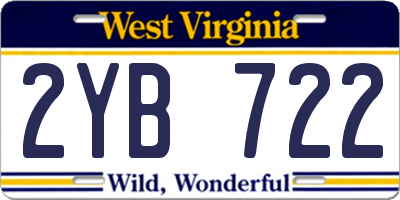 WV license plate 2YB722