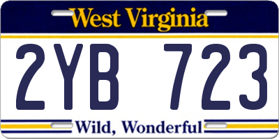 WV license plate 2YB723