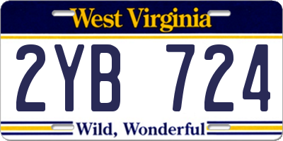 WV license plate 2YB724