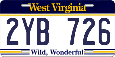 WV license plate 2YB726