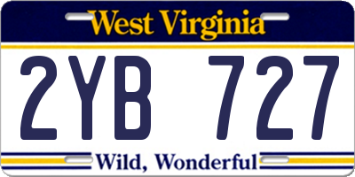 WV license plate 2YB727