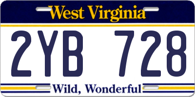 WV license plate 2YB728
