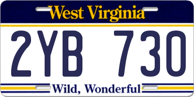 WV license plate 2YB730