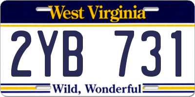 WV license plate 2YB731