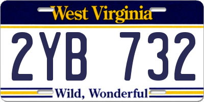 WV license plate 2YB732