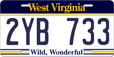 WV license plate 2YB733