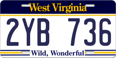 WV license plate 2YB736