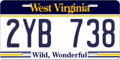 WV license plate 2YB738
