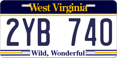 WV license plate 2YB740