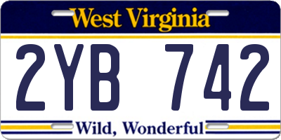 WV license plate 2YB742