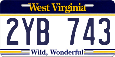 WV license plate 2YB743