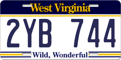 WV license plate 2YB744