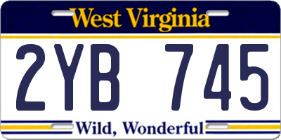 WV license plate 2YB745