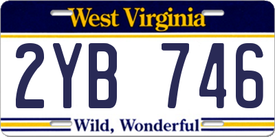 WV license plate 2YB746