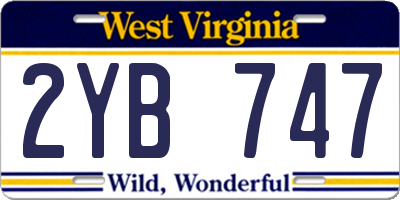 WV license plate 2YB747
