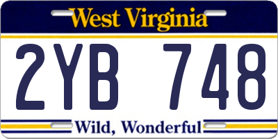 WV license plate 2YB748