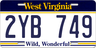 WV license plate 2YB749