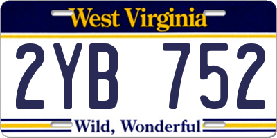 WV license plate 2YB752