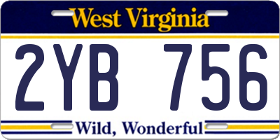 WV license plate 2YB756