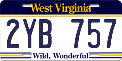 WV license plate 2YB757