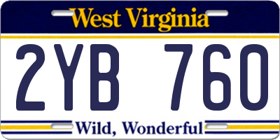 WV license plate 2YB760